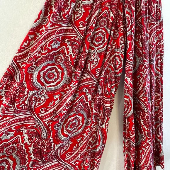 Staring at Stars Red Flowy Pants - Size 0 - Picture 3 of 5